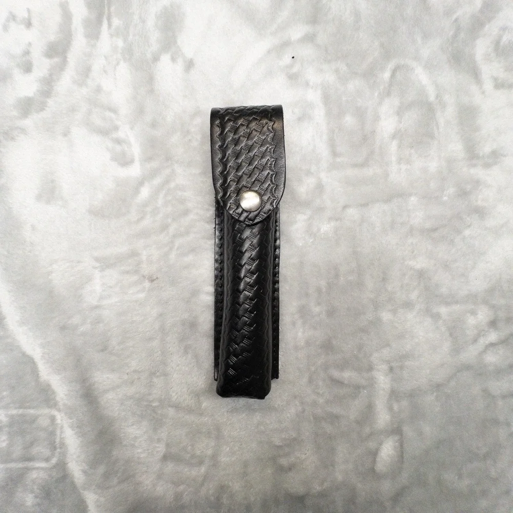 Boston Leather 5560 Basketweave Black Duty Belt Flashlight Holster Made In USA